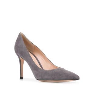 Gianvito Rossi grey suede 85mm pumps